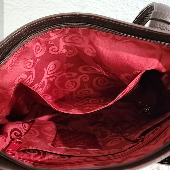 Genuine Brighton Dark Brown Croc Shoulder Bag Women Handbag - Picture 7 of 11